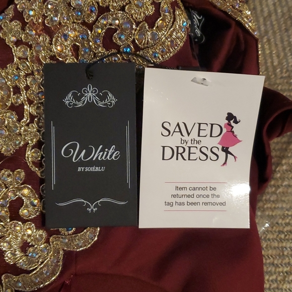 Wine Mermaid Dress with Jewel top - Picture 6 of 6